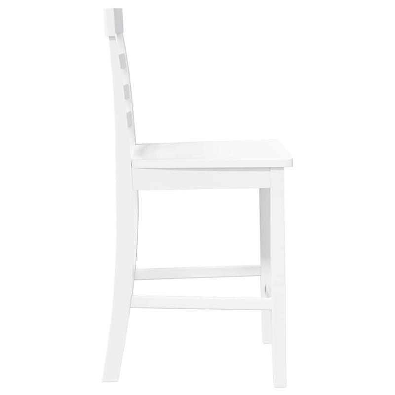 Barstoel – Barkruk – Barstoelen – Keukenstoel – Barkrukken – Set Van 2 – Wit – Massief Hout – Met Rugleuning – Eenvoudig In Elkaar Te Zetten