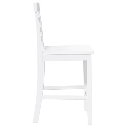 Barstoel – Barkruk – Barstoelen – Keukenstoel – Barkrukken – Set Van 2 – Wit – Massief Hout – Met Rugleuning – Eenvoudig In Elkaar Te Zetten