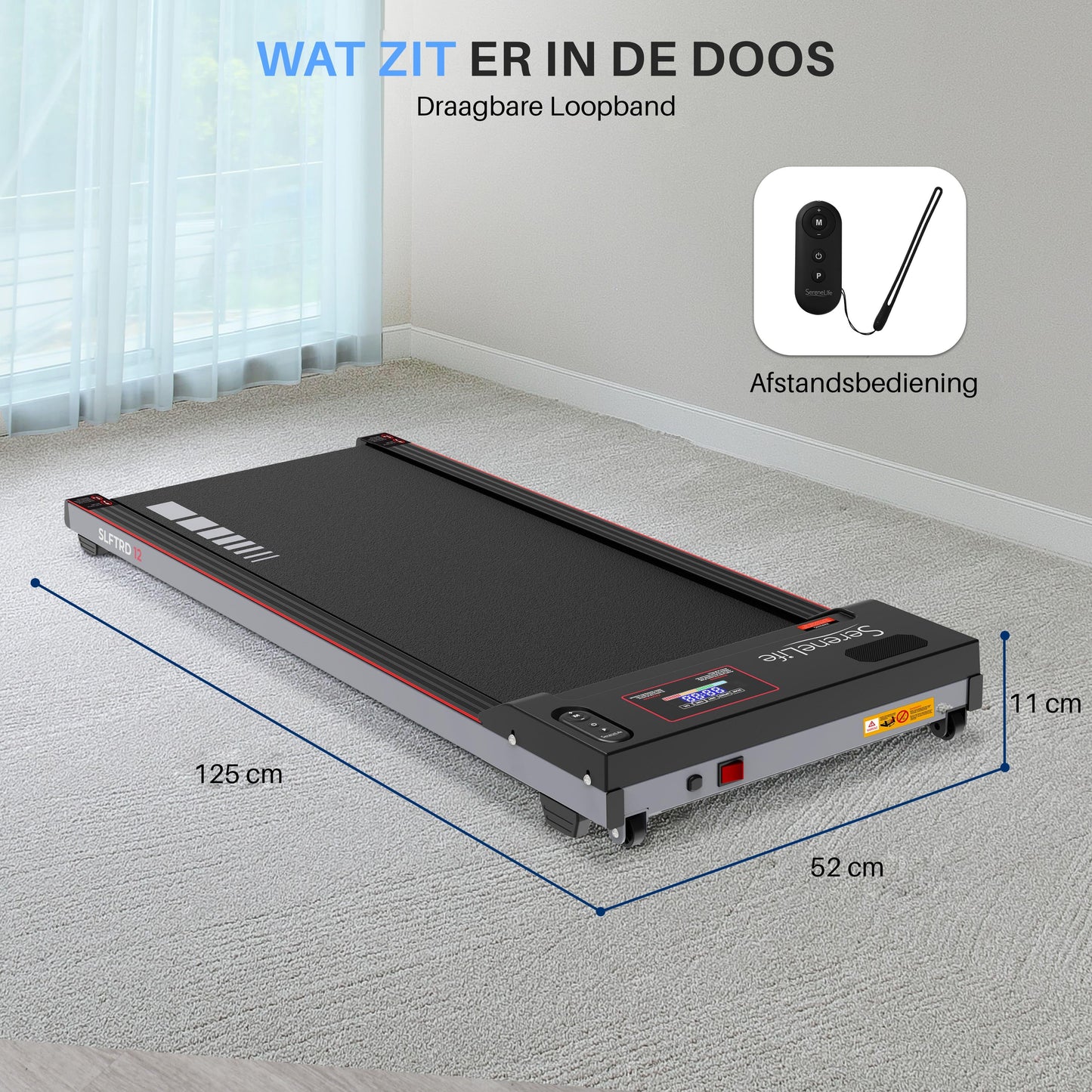 Loopband – Mini Loopband – Draagbare Treadmill – Fitnessapparaat – Hardloopband – Compact Ontwerp – Stil & Schokdempend – 100x40 cm Loopvlak – Max 120 kg