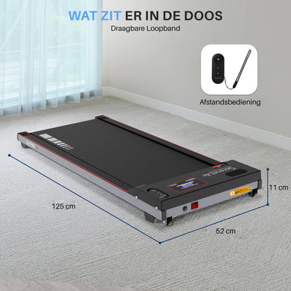 Loopband – Mini Loopband – Draagbare Treadmill – Fitnessapparaat – Hardloopband – Compact Ontwerp – Stil & Schokdempend – 100x40 cm Loopvlak – Max 120 kg