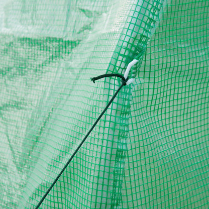 Tuin Kas Tunnel Kas Kweekkas Glazen Tuinkas Groentekas – 6 m² Oppervlakte – Verstevigd Buisframe Met Ritsdeur en 6 Ophoogbare Ventilatieraampjes – Groen