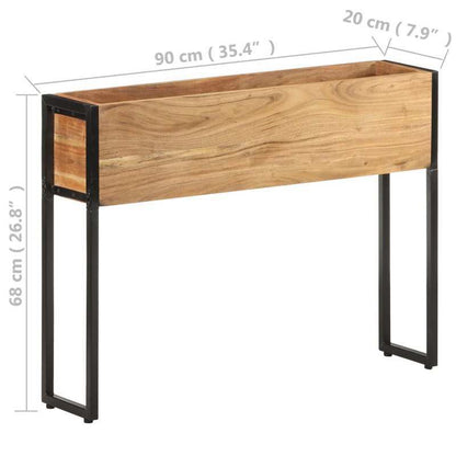 Bloemrek – Plantenrek – Bloemenstandaard – Plantenhouder – Plantenbak – Massief Acaciahout – Weerbestendig – 90x20x68 cm