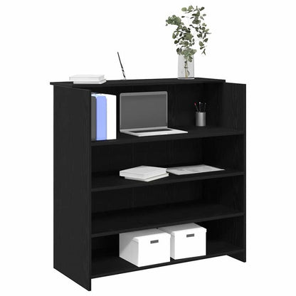 Ontvangstbalie – Receptiebalie – Balie – Bureau – Ingangsbureau – Zwart Eiken Look – Opbergruimte Met Lade – Stevig Houten Frame – 100x50x103,5 cm