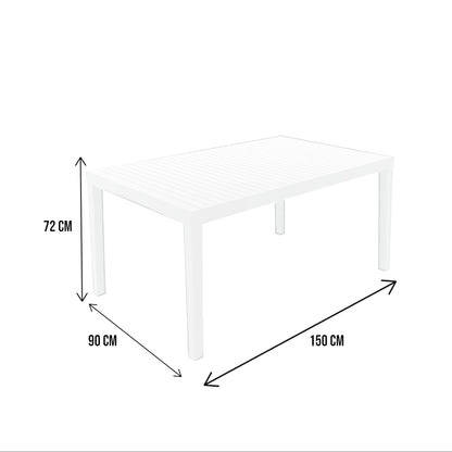 Askia Outdoor Table, Rectangular Dining Surface, Multi-Purpose Garden Table, 100% Made in Italy, 150x90x72 cm, Available in 2 Colors