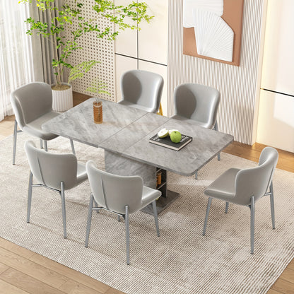 Eetkamerstoel – Stoel – Zithoekstoel – Woonkamerstoel – Loungestoel – Set van 6 – Beige Kleur – Comfortabele Zachte Stoffering – Stevig Vierpotig Frame