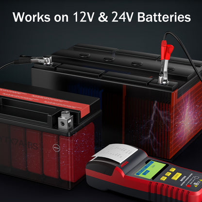 Accu Tester – Batterij Analyzer – Auto Accu Checker – Load Tester – Spanningstester – 99% Nauwkeurigheid – Geschikt Voor 12V & 24V voertuigen