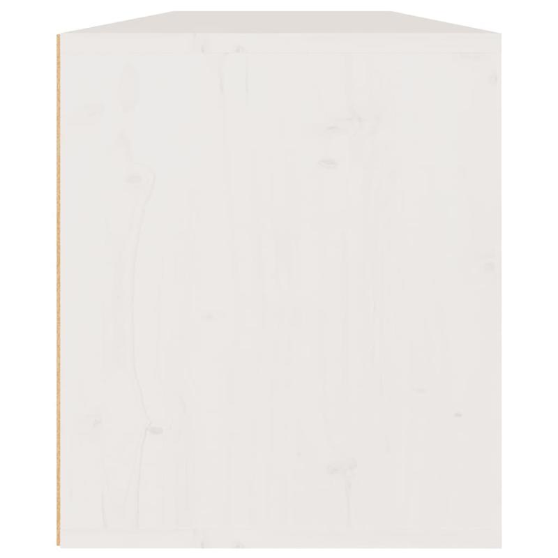 Wandplank – Opbergplank – Wandkast – Muurkast – Houten Wandplank – Set 2 Stuks Wit – Massief Grenen Hout – 60x30x35 cm