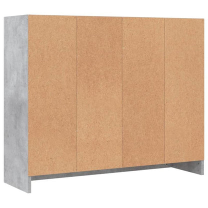 Dressoir – Buffetkast – Opbergkast – Kast – Ladekast – Betonlook Grijs – 3 Deuren Met Slot – 91x28x75 cm Vloermontage