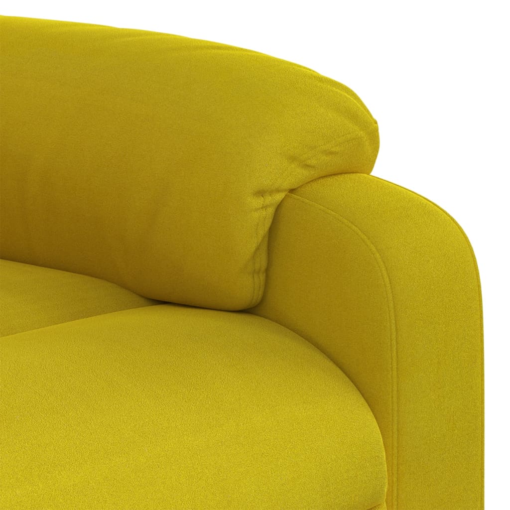 Fauteuil – Relaxstoel – Zetel – Elektrische Stoel – Draaifauteuil – Verstelbaar Tot 135 Graden – Met 6-Punts Massagefunctie – Geel Velvet