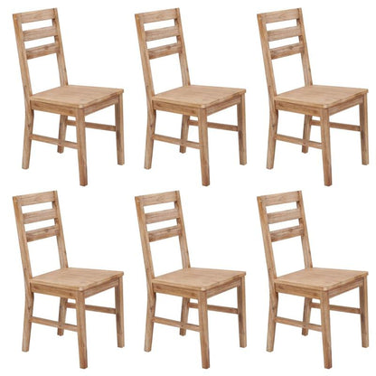 Eetkamerstoelen – Stoelen – Houten Stoelen – Houten Eetkamerstoelen – Acacia Stoelen – Set van 6 – Massief Acaciahout – Comfortabele Polyester Zitting