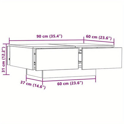 Salontafel – Woonkamertafel – Bijzettafel – Koffietafel – Tafel – Eiken – Uitklapbaar Blad – Verstopte Opbergruimte