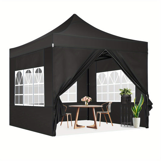 Pop-up Partytent 3×3 meter – Vouwtent – Eventtent – Marktstand – Tuinentent – Zwart – Waterdicht Met UPF 50+ – Inclusief 4 Zijwanden En Rollerbag