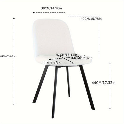 Dining Chairs, Set of 2, Soft Upholstery for Year-Round Comfort, Sturdy Metal Construction, 44*41*84Cm