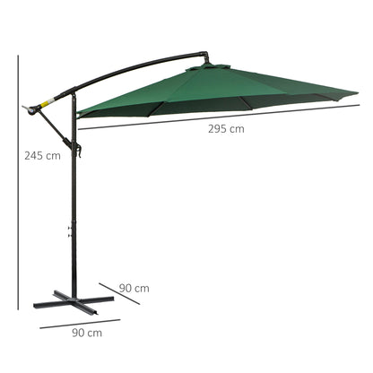 Parasol – Tuinparasol – Zonnescherm – Buitenparasol – Terrasparasol – Crèmekleurig – Diameter 3 Meter – Stalen Frame – Handmatige Kurkbediening