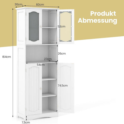 Badkamerkast – Opbergkast – Dressoir – Wastafelkast – Toiletkast – Wit MDF – 2 Deuren Met Veiligheidskanteling – Verstelbare Planken