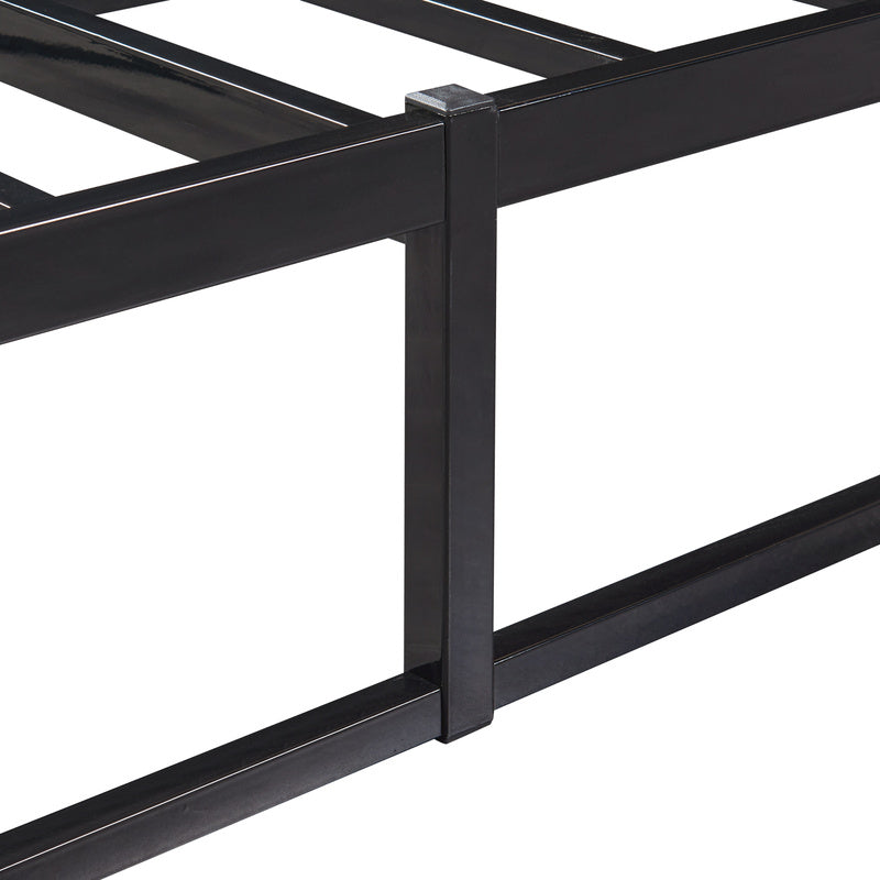 Ledikant – Metalen Bed – Bedframe – Bed Met Matras – Stalen Bed – Zwart – 160x200 cm – Stevig Stalen Frame – Ademend Kaltschuimmatras