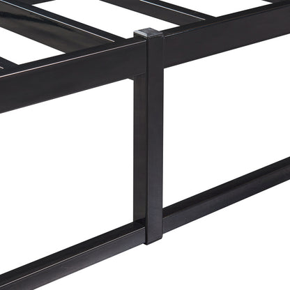 Ledikant – Metalen Bed – Bedframe – Bed Met Matras – Stalen Bed – Zwart – 160x200 cm – Stevig Stalen Frame – Ademend Kaltschuimmatras