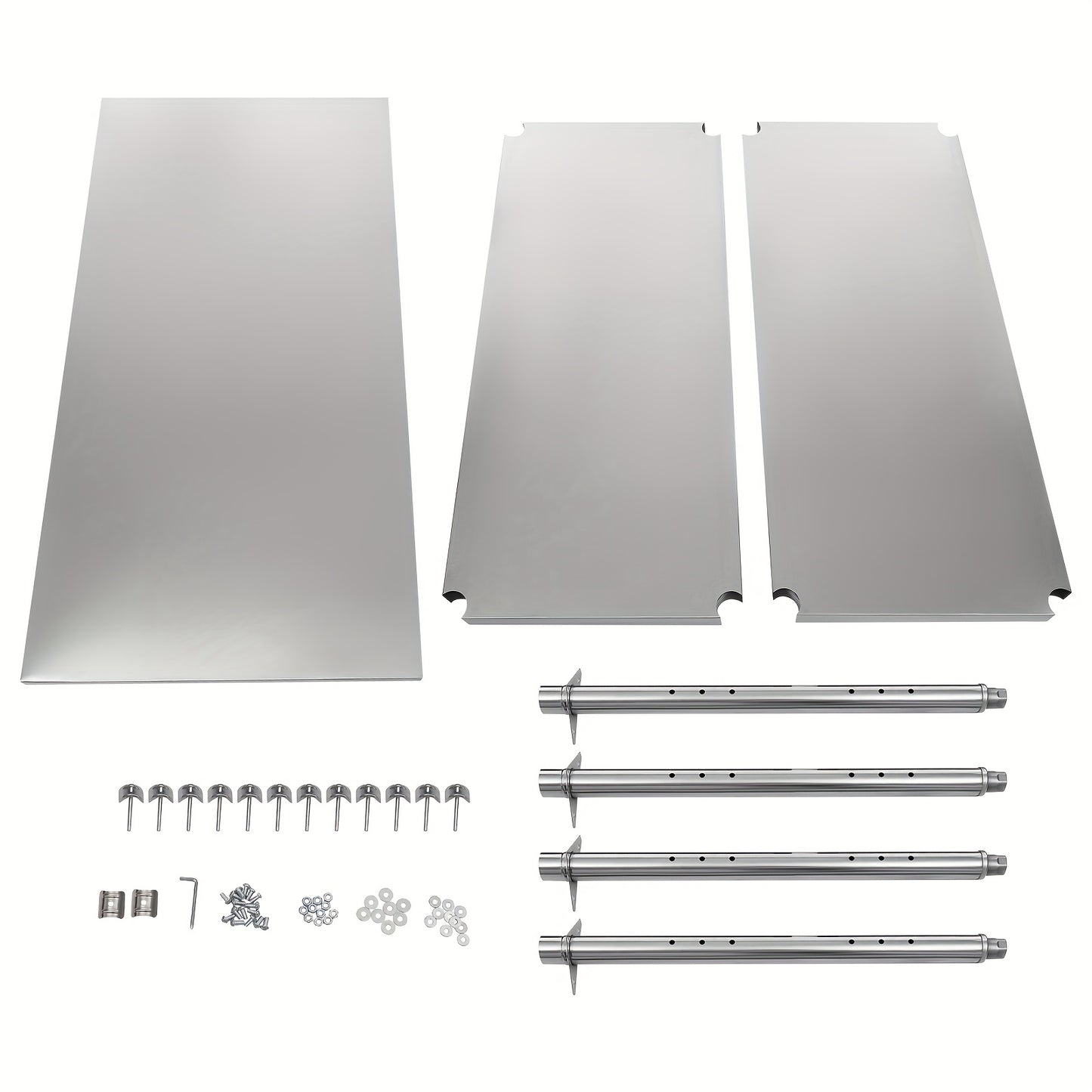 Werktafel – Werkbank – Keukentafel – RVS tafel – Prep tafel – 3-laags Opbergniveau – 119x61 cm – 201 Roestvrij Staal – Draagkracht 99,8 kg