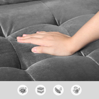 Tweezitsbank – 2-zitsbank – Loveseat – Sofa – Bankstel – Groen Velvet – Memory Foam Kussens – Houten Frame