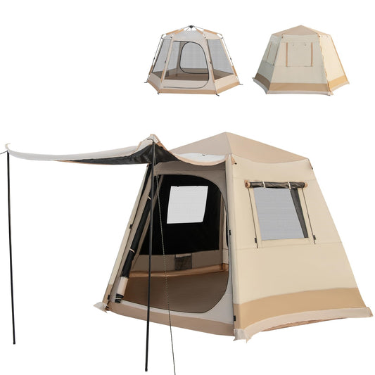 Gezinstent – Kampeertent – Tunnel Tent – Familietent – Outdoor Tent – Voor 4-6 Personen – Waterdicht Met UV Bescherming 50+