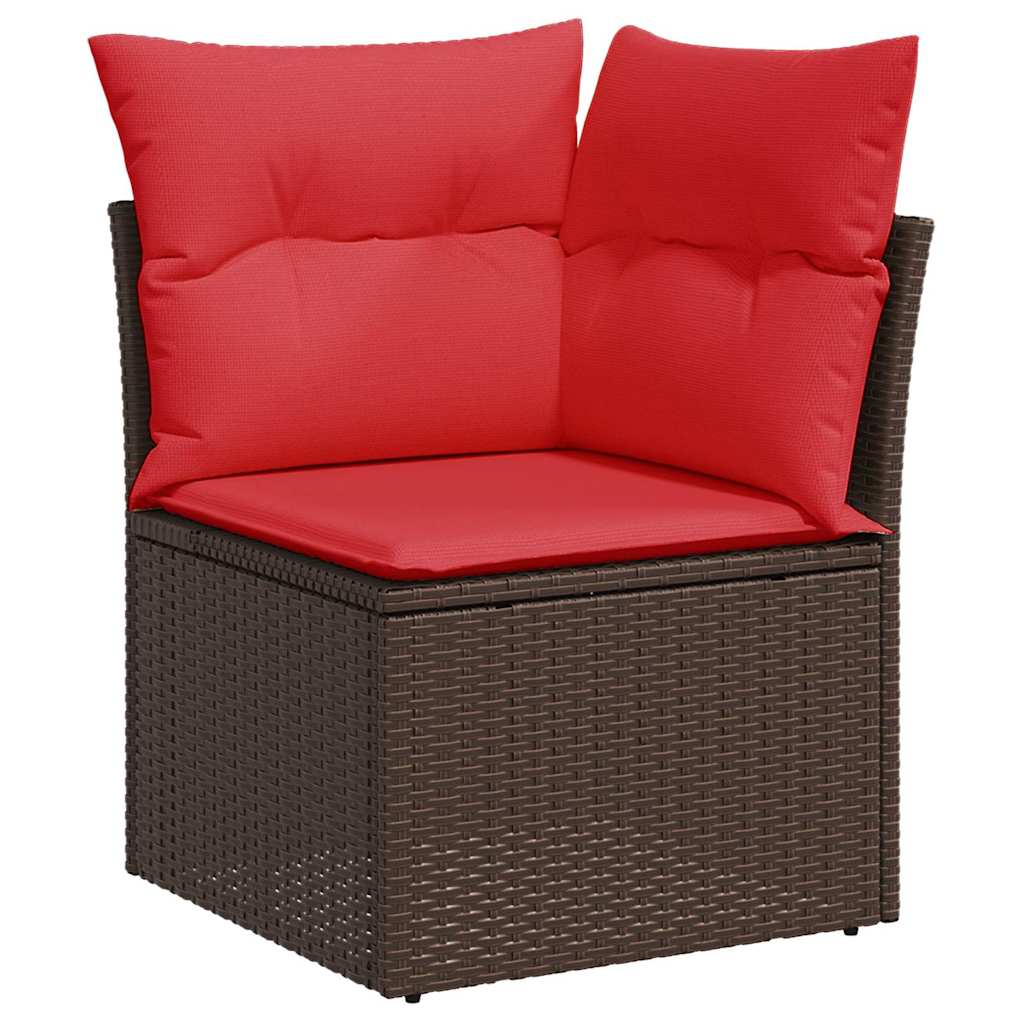 Loungeset Tuinset – Loungeset Modulaire Tuinmeubelen – Loungeset Poly Rattan – Loungeset Buiten – Loungeset Bruin – Weerbestendig PE-Rattan – Opbergruimte Met Waterdichte Binnenzak