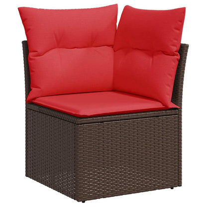 Loungeset Tuinset – Loungeset Modulaire Tuinmeubelen – Loungeset Poly Rattan – Loungeset Buiten – Loungeset Bruin – Weerbestendig PE-Rattan – Opbergruimte Met Waterdichte Binnenzak