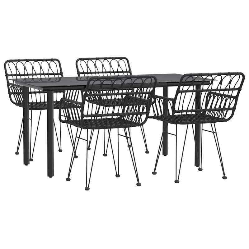 Loungeset – Tuinset – Loungemeubilair – Patio Set – Tuinmeubelen – Zwart – Weerbestendig Poly Rattan – Handgemaakte Details