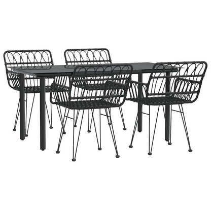 Loungeset – Tuinset – Loungemeubilair – Patio Set – Tuinmeubelen – Zwart – Weerbestendig Poly Rattan – Handgemaakte Details