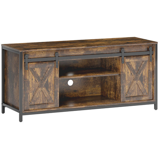 Tv-meubel – Tv-stand – Tv-kast – Tv-meubelkast – Lowboard – Modern Bruin – Geschikt voor tot 60 inch – Kabelmanagement en ruime opbergruimte