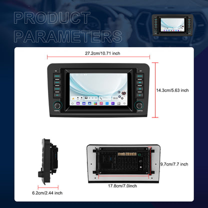 Android Autoradio – Multimedia Systeem – Infotainment Unit – Navigatie Radio – Auto Headunit – 7 Inch Touchscreen – Draadloze CarPlay & Android Auto – Android 15 2GB RAM 64GB Opslag – GPS Navigatie Met WiFi Updates