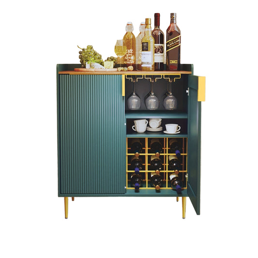 Wijnkast – Wijnrek – Barmeubel – Opbergkast – Buffetkast – Vintage Houten Design – Geschikt Voor 9 Flessen – Verstelbare Planken