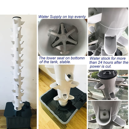 Hydrocultuurset – Hydrocultuursysteem – Aeroponisch Kweekstation – Hydroponisch Grow Kit – Binnen Tuinier Set – 45 Plantengaten – Automatische Waterpomp – Afneembaar Waterreservoir