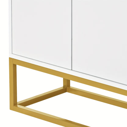 Dressoir – Sideboard – Kast – Opbergmeubel – Buffetkast – Wit – Handvatloos Design – Stevig Houten Materiaal