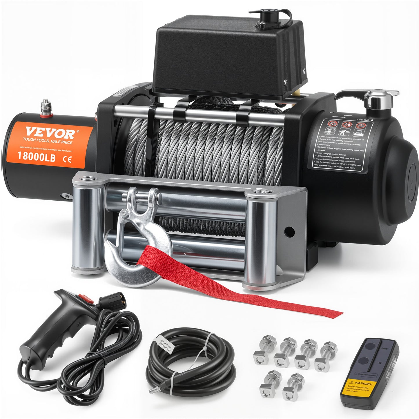Elektrische Lier – Elektrische Takel – Winch – Kabellier – Bumperlier – 8165 kg Trekkracht – IP65 Waterdicht Met Draadloze Afstandsbediening