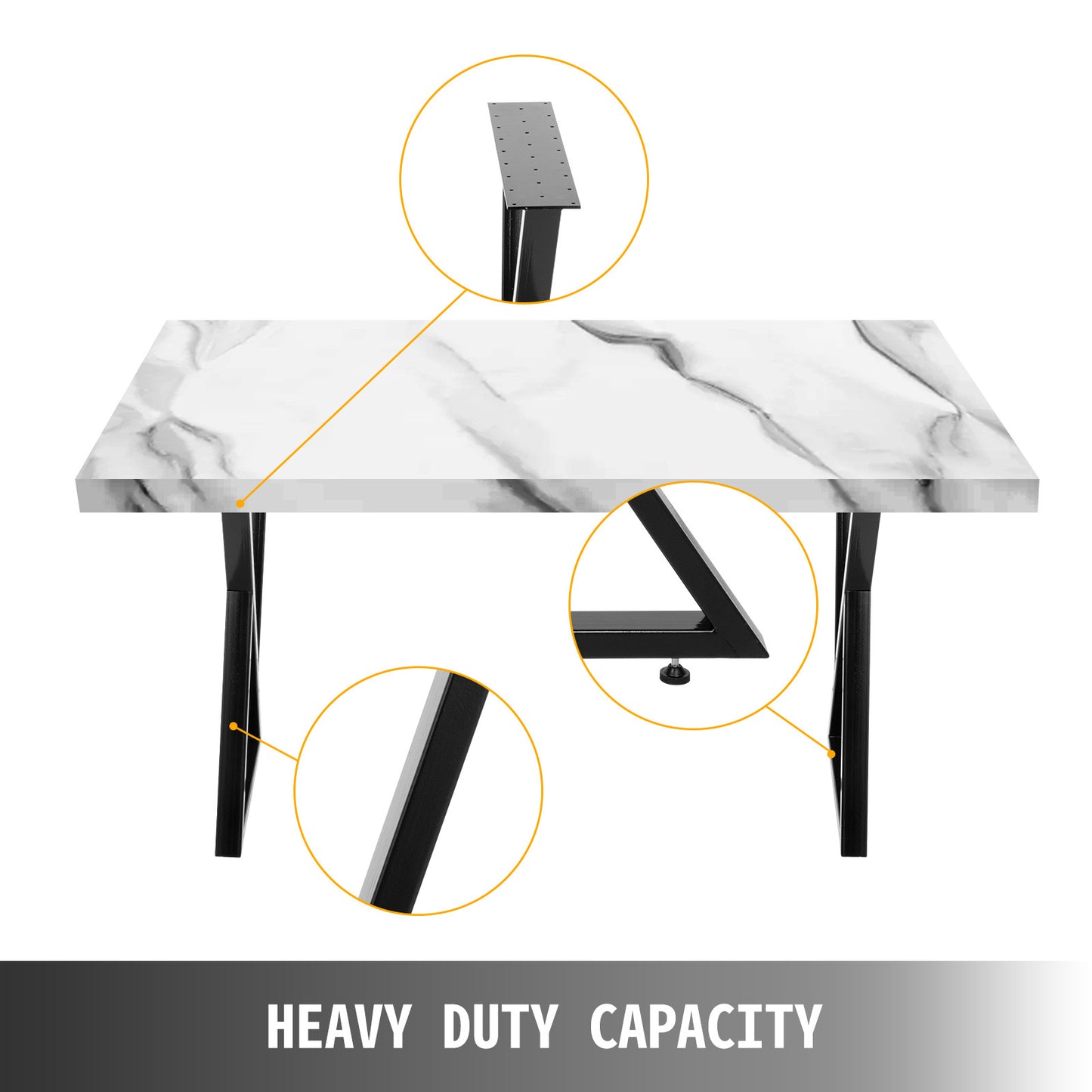 Tafelpoten – Meubelpoten – Onderstel – Bureaupoten – Zwarte Metalen Poten – 71 cm Hoogte – Extra Stevig Zigzag Design
