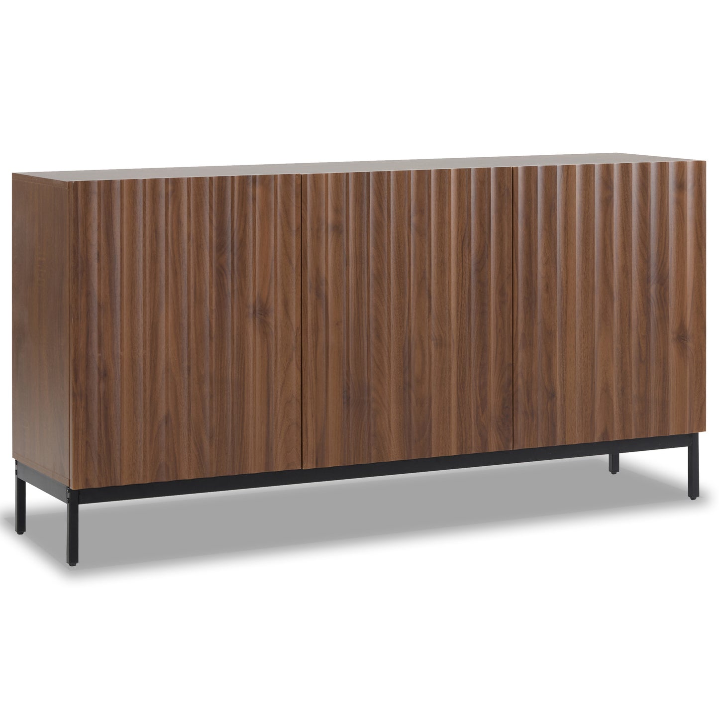 Sideboard – Dressoir – Opbergkast – Buffetkast – Kast – Donker Geoliede Houtkleur – 150x40x80 cm – Uniek 3D Golfpatroon – Verstelbare Planken en Kantelbeveiliging