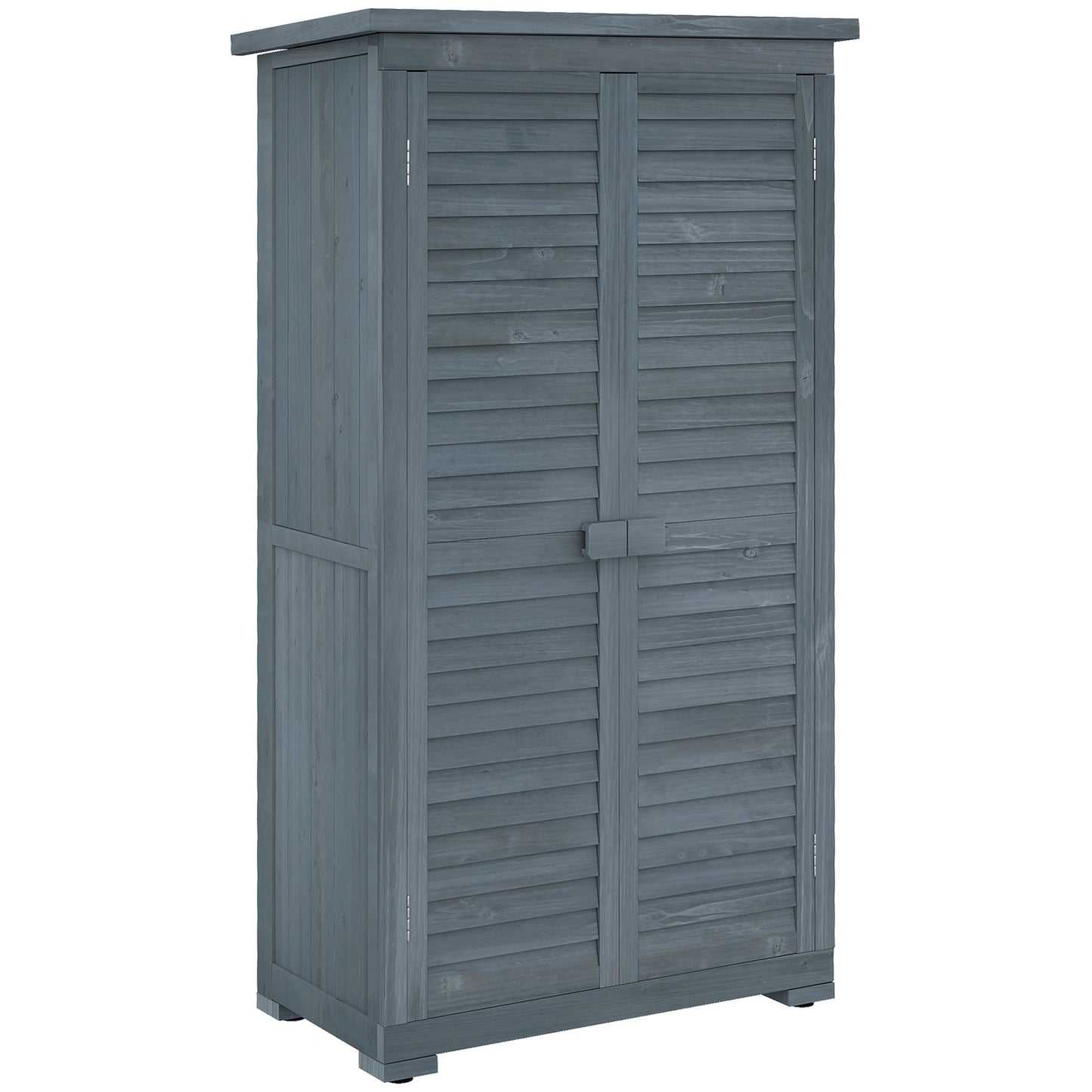 Tuinhuisje – Tuinkast – Gereedschapsschuur – Opbergkast – Berging – Hout – Waterafstotend Bitumen Dak – UV-Bestendig Grijs 87x47x160 cm