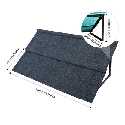 2 Metal Tile Shaped Awnings | Blue, 134*42CM, by NaMaSyo