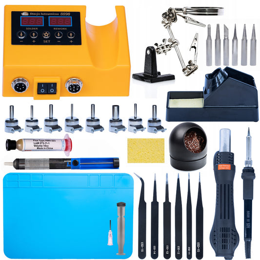 Soldeerstation – Soldeerbout – Hete Luchtpistool – Soldeerset – Elektronica Reparatie – 660W Vermogen – Instelbare Temperatuur & Luchtstroom