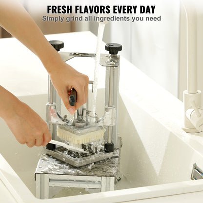 Groentesnijder – Groentesnijmachine – Frietsnijder – Fruit snijder – Dunschiller – 4 Wisselbare Messen – Roestvrijstaal & Aluminium – Ergonomisch Handvat