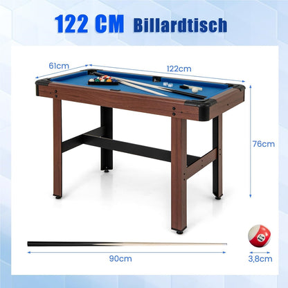 Pooltafel Houten Poolbiljart – Biljarttafel – Speeltafel – Billiardtabel – Compacte Poolset – Velours Speeloppervlak – Verstelbare Poten