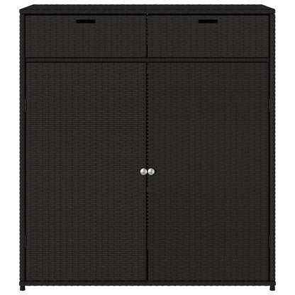 Tuinopbergkast – Tuinkast – Opbergbox – Bergkast – Resin Kast – Zwart Gevlochten Design – Stabiel, Weerbestendig 105x55x113 cm