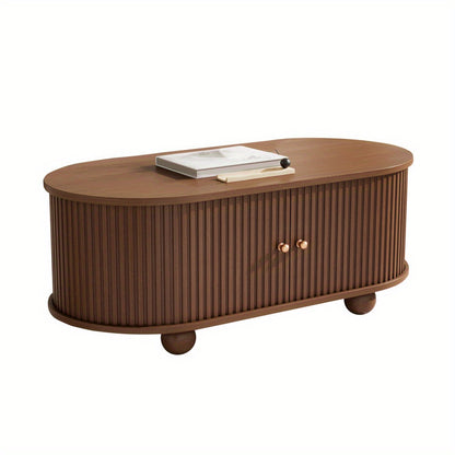 Salontafel – Woonkamertafel – Koffietafel – Tafel – Salontafeltje – Walnootlook – Schuifdeur Met 360° Draaifunctie – Compact 100x50x40 cm