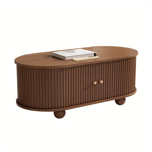 Salontafel – Woonkamertafel – Koffietafel – Tafel – Salontafeltje – Walnootlook – Schuifdeur Met 360° Draaifunctie – Compact 100x50x40 cm