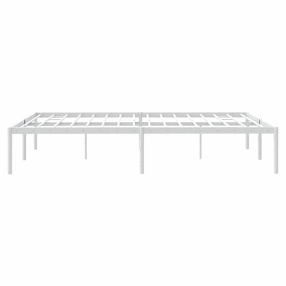 Modern White Metal Bed Frame with Sturdy Steel Construction - Heavy-Duty Platform Bed, No Box Spring Needed, Easy Assembly, 59"x79" (150x200cm) Size, Minimalist Design for Contemporary Bedrooms, Durable Metal Frame with Under