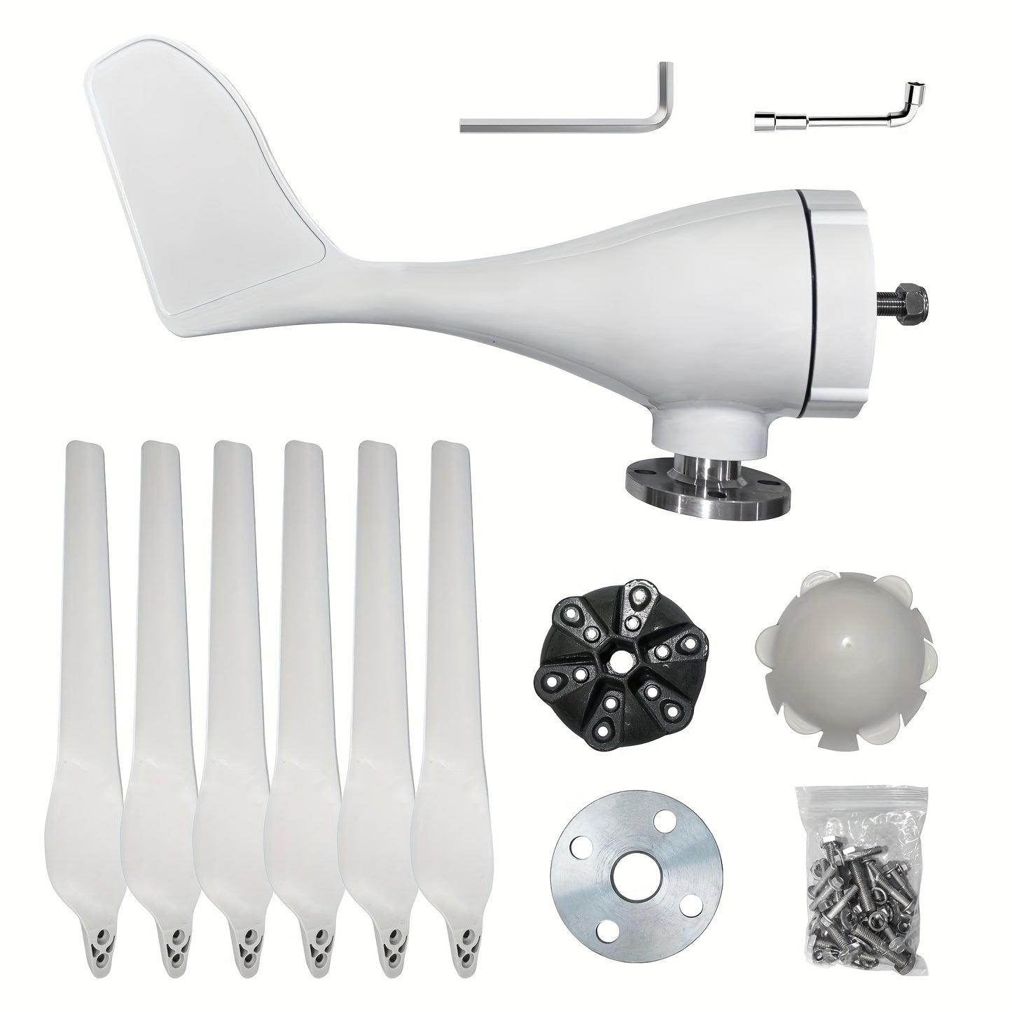Windturbine Huishouden – Windgenerator – Windmolen – Windenergie Generator – Horizontale As Turbine – 24V 5-Blads – Laag Geluid – Laag Windstartvermogen