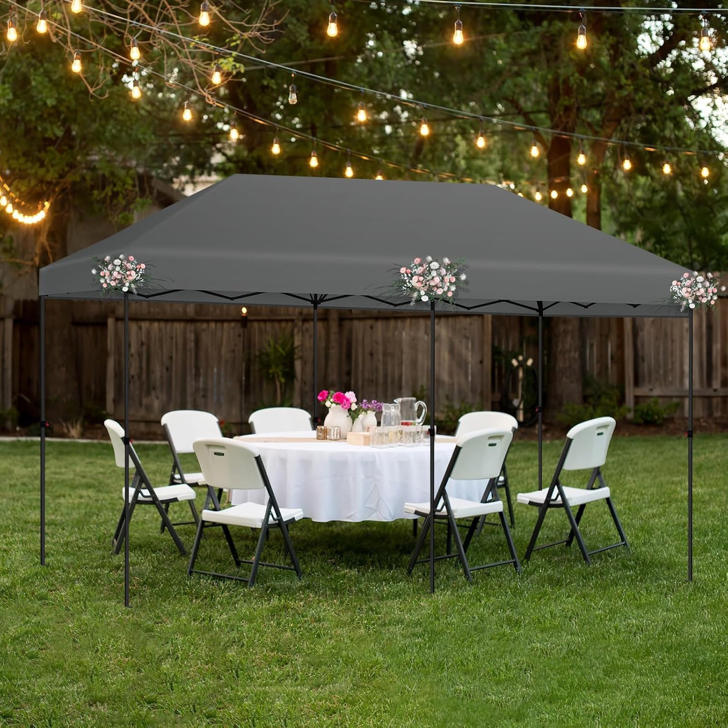 Partytent – Feesttent – Tuintent – Paviljoen – Vouwtent – One-Touch Pop-Up – 3x6 Meter – Versterkt Stalen Frame – Windbestendig