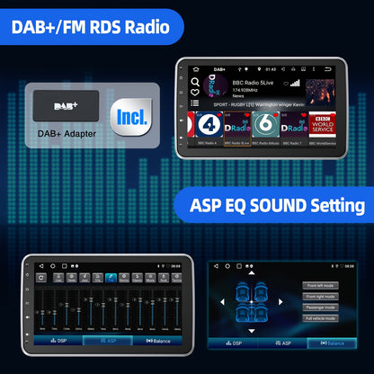 Autoradio – Car Stereo – Multimedia Speler – Android Auto – DAB Radio – 10,1 Inch Draaischerm – Android 14.0 – GPS Navigatie