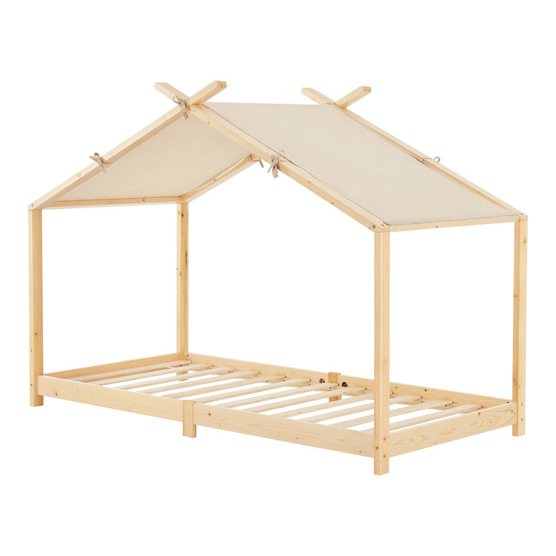 Kinderbed – Bed Huisbed – Kinderkamerbed – Eenpersoonsbed – Bedframe – 90 x 200 cm – Stevig Houten Materiaal – Veilig & Duurzaam Ontwerp