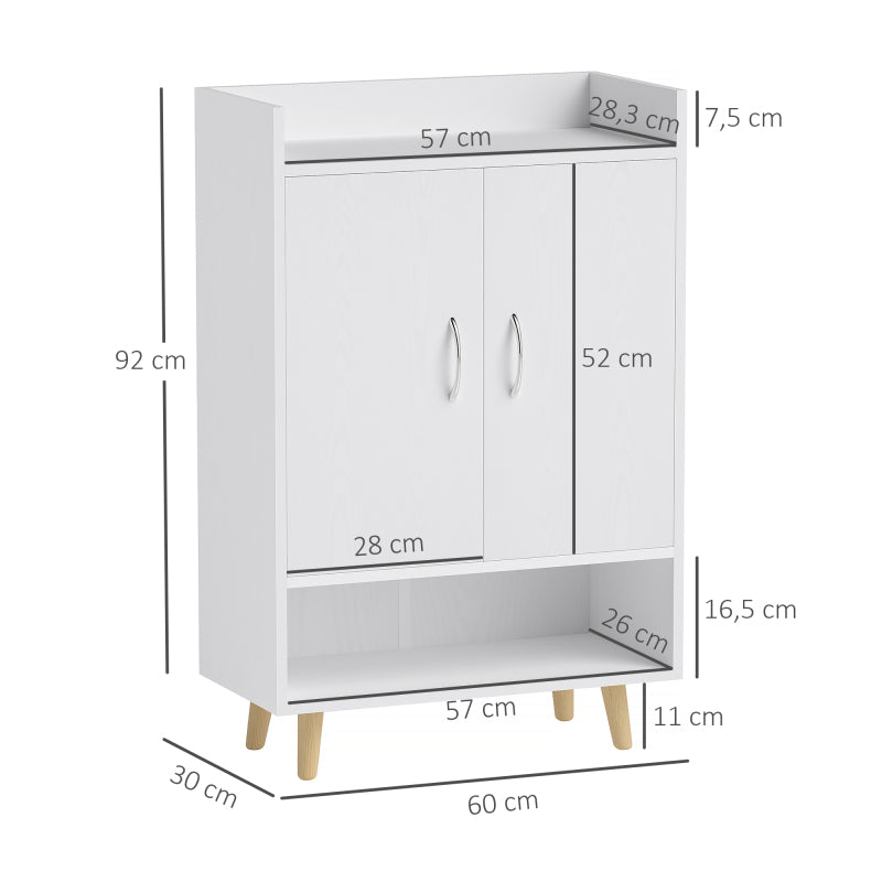 Schoenenkast – Schoenopberger – Schoenrek – Schoenenschuif – Schoenmeubel – Wit – Compact 12 Paar – Duurzaam Hout